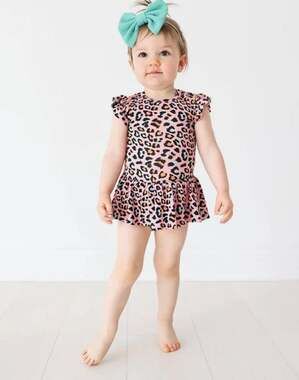 Posh Peanut Roxy Ruffled Cap Sleeve Basic Twirl Skirt Bodysuit 12-18 Months